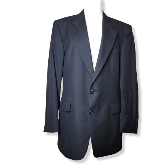 Roundtree & Yorke Dillard's Double Button Suit Jacket Black - Picture 1 of 14